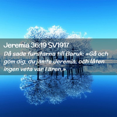 Picture 02 - Jeremia 36:19 SV1917 - Då sade furstarna till Baruk: »Gå och göm - Bible Verse Picture