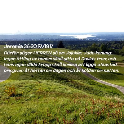 Picture 02 - Jeremia 36:30 SV1917 - Därför säger HERREN så om Jojakim, Juda - Bible Verse Picture