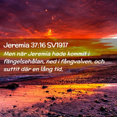 Picture 02 - Jeremia 37:16 SV1917 - Men när Jeremia hade kommit i fängelsehålan, - Bible Verse Picture