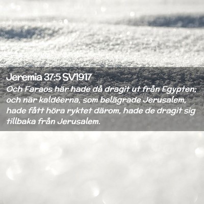Picture 02 - Jeremia 37:5 SV1917 - Och Faraos här hade då dragit ut från Egypten; - Bible Verse Picture
