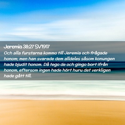 Picture 02 - Jeremia 38:27 SV1917 - Och alla furstarna kommo till Jeremia och - Bible Verse Picture
