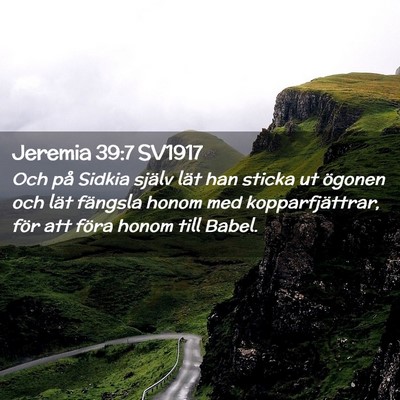 Picture 02 - Jeremia 39:7 SV1917 - Och på Sidkia själv lät han sticka ut ögonen - Bible Verse Picture