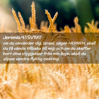 Picture 02 - Jeremia 4:1 SV1917 - om du omvänder dig, Israel, säger HERREN, skall - Bible Verse Picture