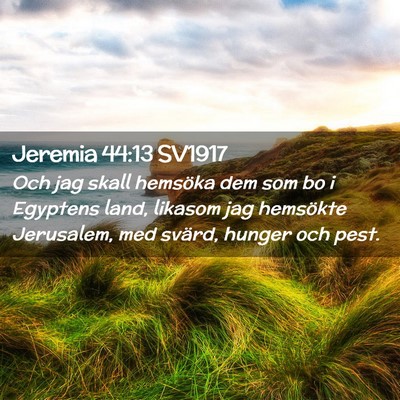 Picture 02 - Jeremia 44:13 SV1917 - Och jag skall hemsöka dem som bo i Egyptens - Bible Verse Picture