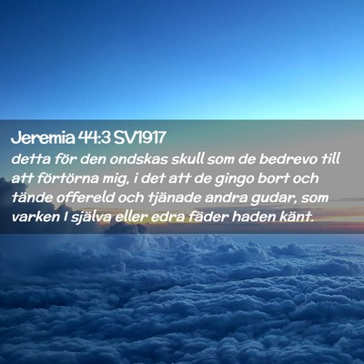 Picture 02 - Jeremia 44:3 SV1917 - detta för den ondskas skull som de bedrevo till - Bible Verse Picture