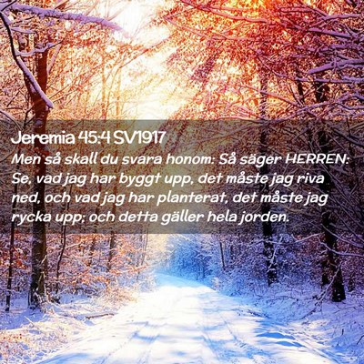 Picture 02 - Jeremia 45:4 SV1917 - Men så skall du svara honom: Så säger HERREN: - Bible Verse Picture