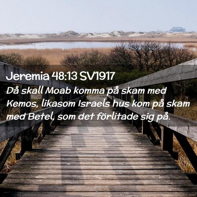 Picture 02 - Jeremia 48:13 SV1917 - Då skall Moab komma på skam med Kemos, likasom - Bible Verse Picture