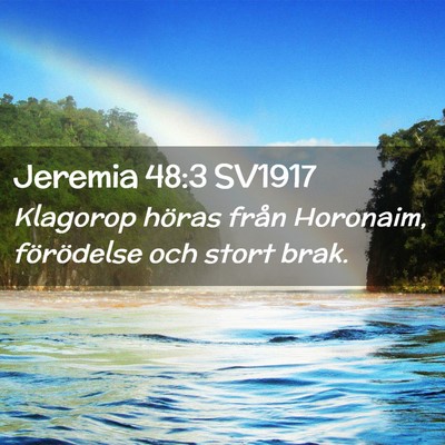 Picture 02 - Jeremia 48:3 SV1917 - Klagorop höras från Horonaim, förödelse och - Bible Verse Picture