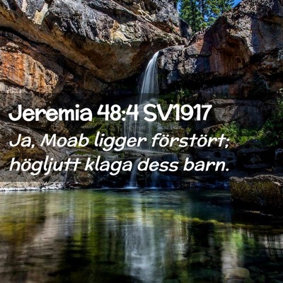 Picture 02 - Jeremia 48:4 SV1917 - Ja, Moab ligger förstört; högljutt klaga dess - Bible Verse Picture