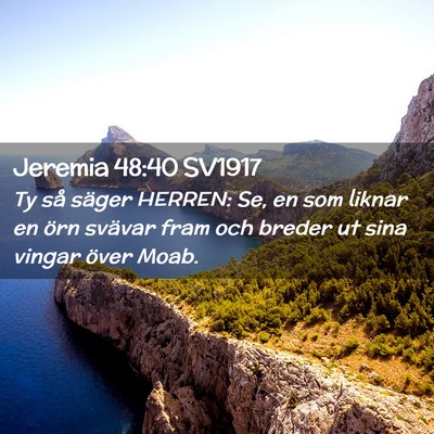 Picture 02 - Jeremia 48:40 SV1917 - Ty så säger HERREN: Se, en som liknar en örn - Bible Verse Picture