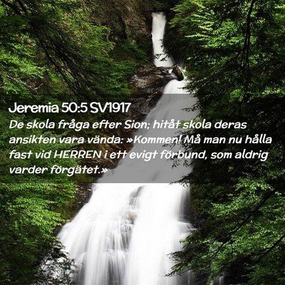 Picture 02 - Jeremia 50:5 SV1917 - De skola fråga efter Sion; hitåt skola deras - Bible Verse Picture