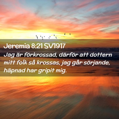 Picture 02 - Jeremia 8:21 SV1917 - Jag är förkrossad, därför att dottern mitt - Bible Verse Picture
