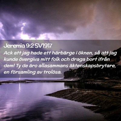 Picture 02 - Jeremia 9:2 SV1917 - Ack att jag hade ett härbärge i öknen, så att - Bible Verse Picture