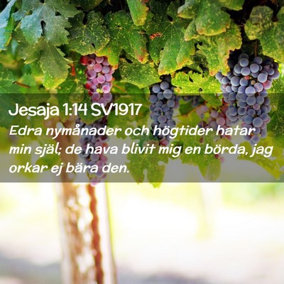 Picture 02 - Jesaja 1:14 SV1917 - Edra nymånader och högtider hatar min själ; de - Bible Verse Picture