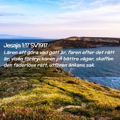 Picture 02 - Jesaja 1:17 SV1917 - Lären att göra vad gott är, faren efter det - Bible Verse Picture