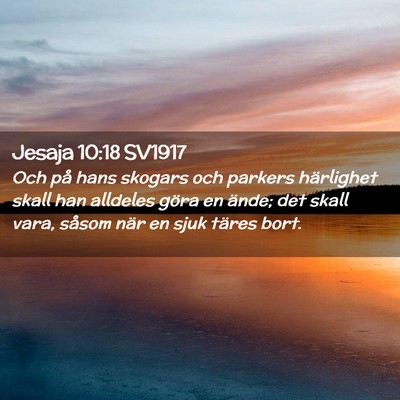 Picture 02 - Jesaja 10:18 SV1917 - Och på hans skogars och parkers härlighet skall - Bible Verse Picture