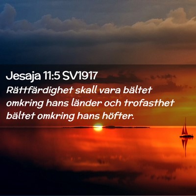 Picture 02 - Jesaja 11:5 SV1917 - Rättfärdighet skall vara bältet omkring hans - Bible Verse Picture