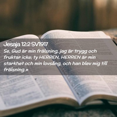 Picture 02 - Jesaja 12:2 SV1917 - Se, Gud är min frälsning, jag är trygg och - Bible Verse Picture
