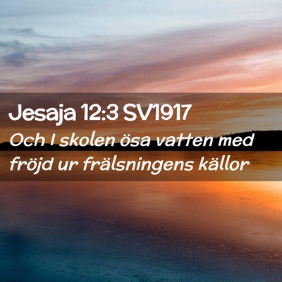 Picture 02 - Jesaja 12:3 SV1917 - Och I skolen ösa vatten med fröjd ur - Bible Verse Picture