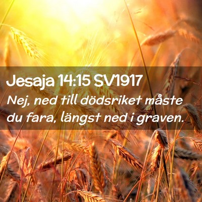 Picture 02 - Jesaja 14:15 SV1917 - Nej, ned till dödsriket måste du fara, längst - Bible Verse Picture