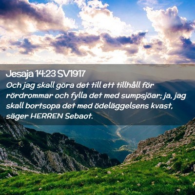 Picture 02 - Jesaja 14:23 SV1917 - Och jag skall göra det till ett tillhåll för - Bible Verse Picture