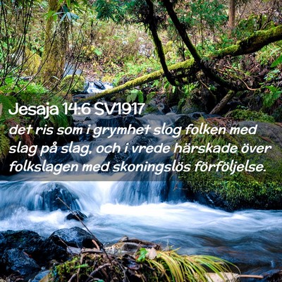 Picture 02 - Jesaja 14:6 SV1917 - det ris som i grymhet slog folken med slag på - Bible Verse Picture