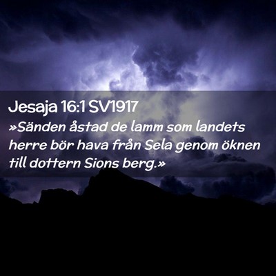 Picture 02 - Jesaja 16:1 SV1917 - »Sänden åstad de lamm som landets herre bör - Bible Verse Picture