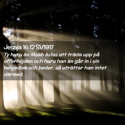 Picture 02 - Jesaja 16:12 SV1917 - Ty huru än Moab ävlas att träda upp på - Bible Verse Picture