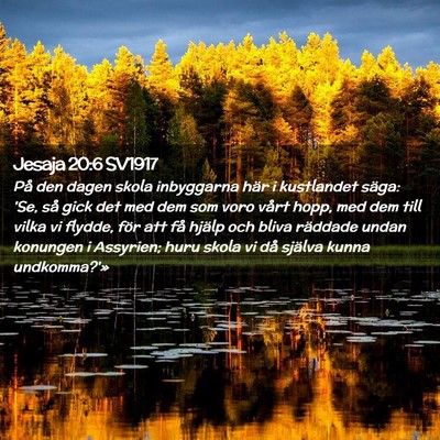 Picture 02 - Jesaja 20:6 SV1917 - På den dagen skola inbyggarna här i kustlandet - Bible Verse Picture