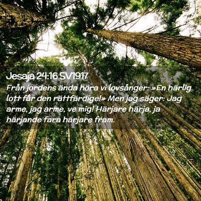 Picture 02 - Jesaja 24:16 SV1917 - Från jordens ända höra vi lovsånger: »En - Bible Verse Picture