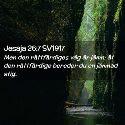 Picture 02 - Jesaja 26:7 SV1917 - Men den rättfärdiges väg är jämn; åt den - Bible Verse Picture