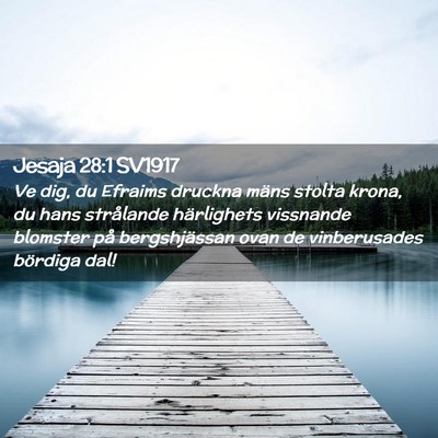 Picture 02 - Jesaja 28:1 SV1917 - Ve dig, du Efraims druckna mäns stolta krona, du - Bible Verse Picture