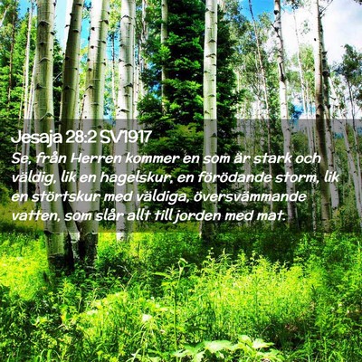Picture 02 - Jesaja 28:2 SV1917 - Se, från Herren kommer en som är stark och - Bible Verse Picture
