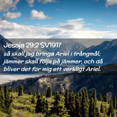Picture 02 - Jesaja 29:2 SV1917 - så skall jag bringa Ariel i trångmål; jämmer - Bible Verse Picture