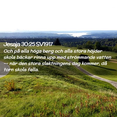 Picture 02 - Jesaja 30:25 SV1917 - Och på alla höga berg och alla stora höjder - Bible Verse Picture
