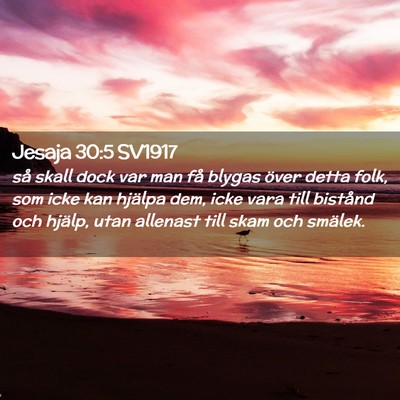 Picture 02 - Jesaja 30:5 SV1917 - så skall dock var man få blygas över detta - Bible Verse Picture