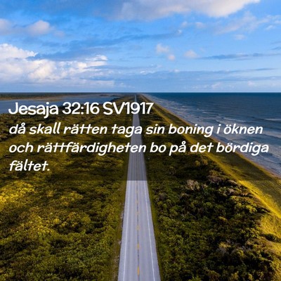 Picture 02 - Jesaja 32:16 SV1917 - då skall rätten taga sin boning i öknen och - Bible Verse Picture