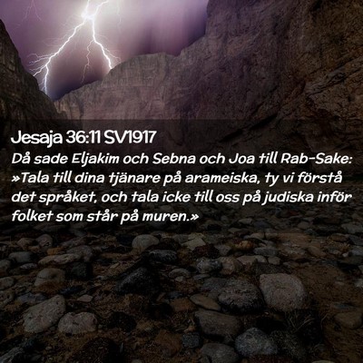 Picture 02 - Jesaja 36:11 SV1917 - Då sade Eljakim och Sebna och Joa till Rab-Sake: - Bible Verse Picture