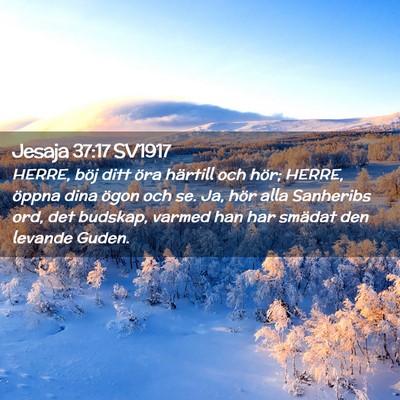 Picture 02 - Jesaja 37:17 SV1917 - HERRE, böj ditt öra härtill och hör; HERRE, - Bible Verse Picture