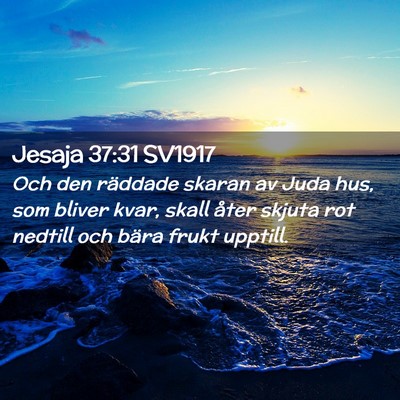 Picture 02 - Jesaja 37:31 SV1917 - Och den räddade skaran av Juda hus, som bliver - Bible Verse Picture