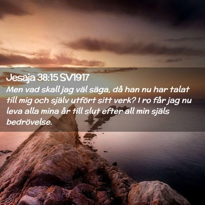 Picture 02 - Jesaja 38:15 SV1917 - Men vad skall jag väl säga, då han nu har - Bible Verse Picture