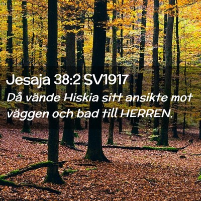 Picture 02 - Jesaja 38:2 SV1917 - Då vände Hiskia sitt ansikte mot väggen och - Bible Verse Picture