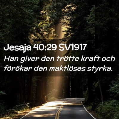 Picture 02 - Jesaja 40:29 SV1917 - Han giver den trötte kraft och förökar den - Bible Verse Picture