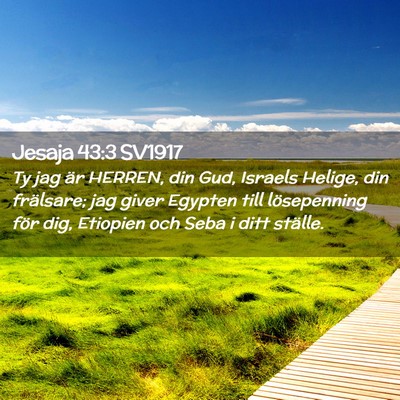 Picture 02 - Jesaja 43:3 SV1917 - Ty jag är HERREN, din Gud, Israels Helige, din - Bible Verse Picture