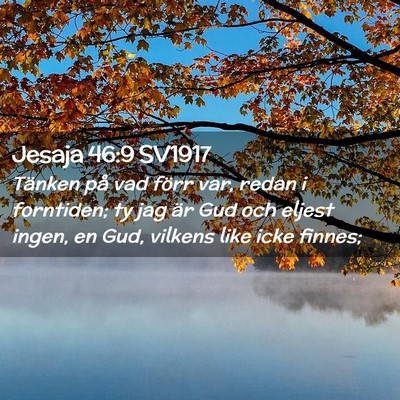 Picture 02 - Jesaja 46:9 SV1917 - Tänken på vad förr var, redan i forntiden; ty - Bible Verse Picture