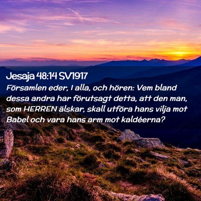 Picture 02 - Jesaja 48:14 SV1917 - Församlen eder, I alla, och hören: Vem bland - Bible Verse Picture