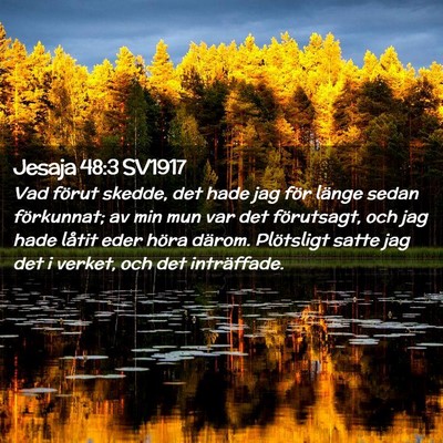 Picture 02 - Jesaja 48:3 SV1917 - Vad förut skedde, det hade jag för länge sedan - Bible Verse Picture
