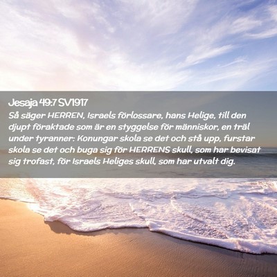 Picture 02 - Jesaja 49:7 SV1917 - Så säger HERREN, Israels förlossare, hans - Bible Verse Picture