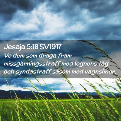Picture 02 - Jesaja 5:18 SV1917 - Ve dem som draga fram missgärningsstraff med - Bible Verse Picture