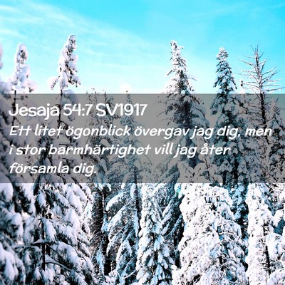 Picture 02 - Jesaja 54:7 SV1917 - Ett litet ögonblick övergav jag dig, men i stor - Bible Verse Picture